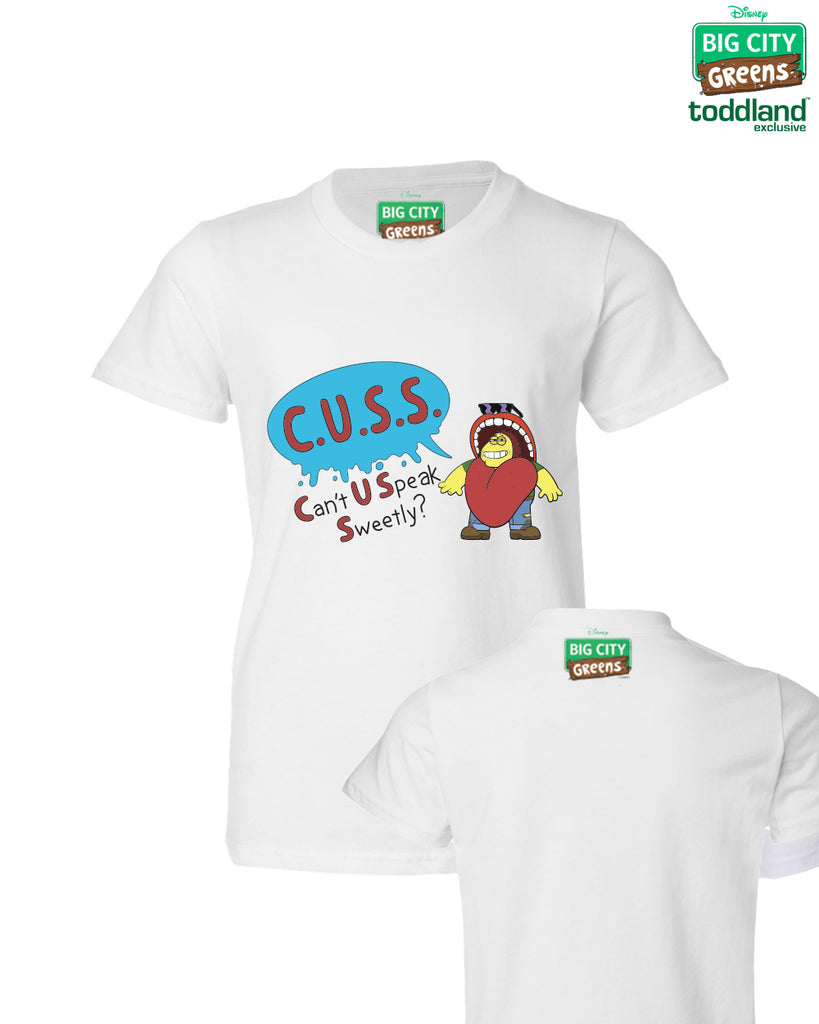Big City Greens - YOUTH CUSS tee - White (*ships mid august or sooner)