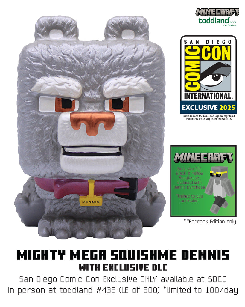 Minecraft - 2025 SDCC Exclusive Dennis MegaSquishMe with Yellow/Black sunglasses DLC (Bedrock only) (NOT SOLD OUT - ONLY AVAILABLE IN PERSON AT SDCC) Limited edition of 500pcs