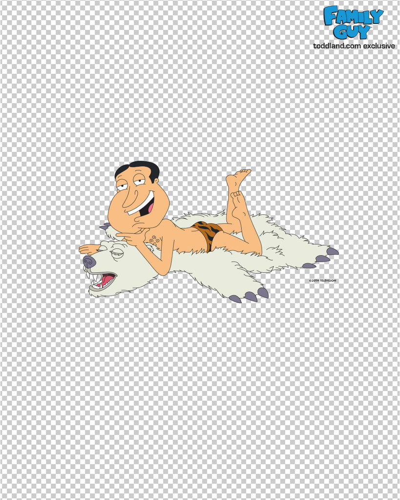 Family Guy - Quagmire bearskin rug Clear Die Cut Sticker