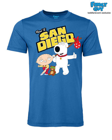 SDCC Family Guy - Road To San Diego 2023 Tee - columbia blue