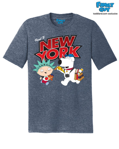 Family Guy - Road To New York 2023 Tee - navy frost triblend