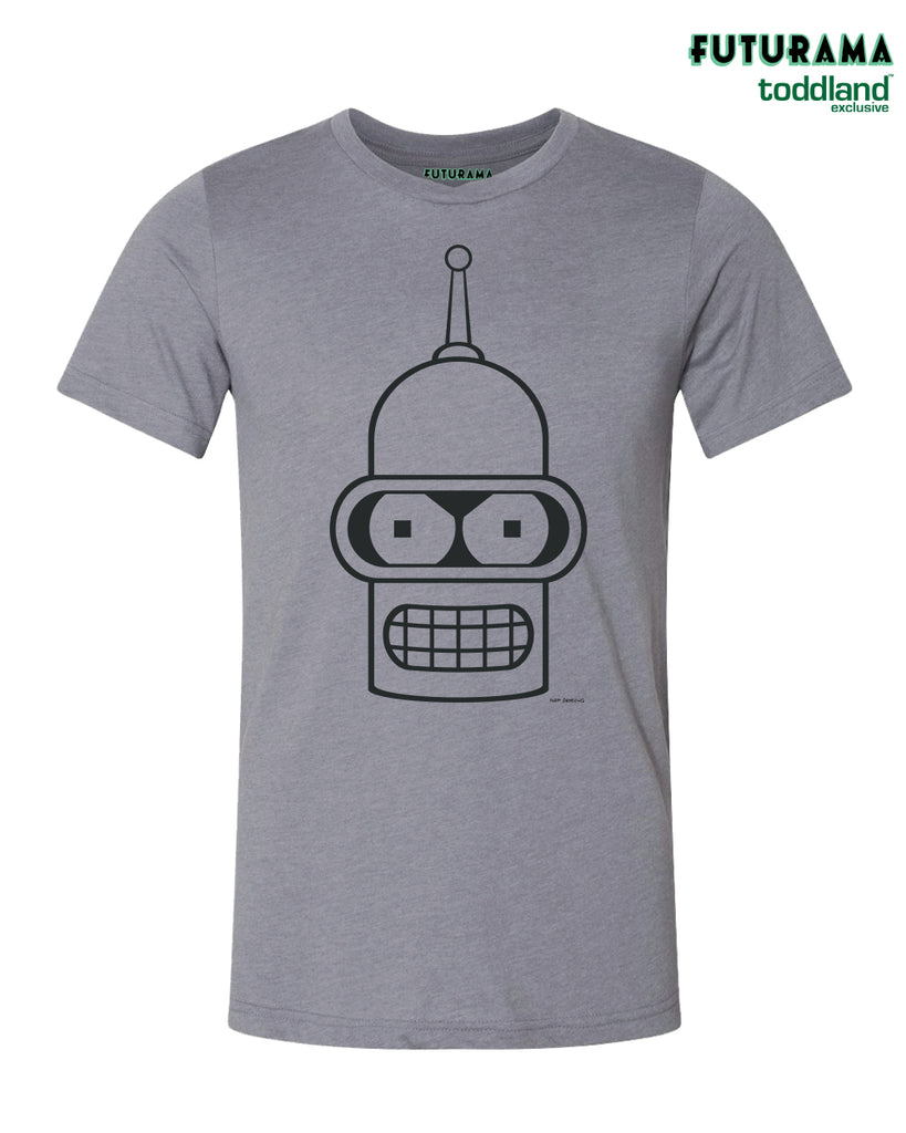FUTURAMA - Bender Head tee Heather Storm Gray (*ships mid august or sooner)