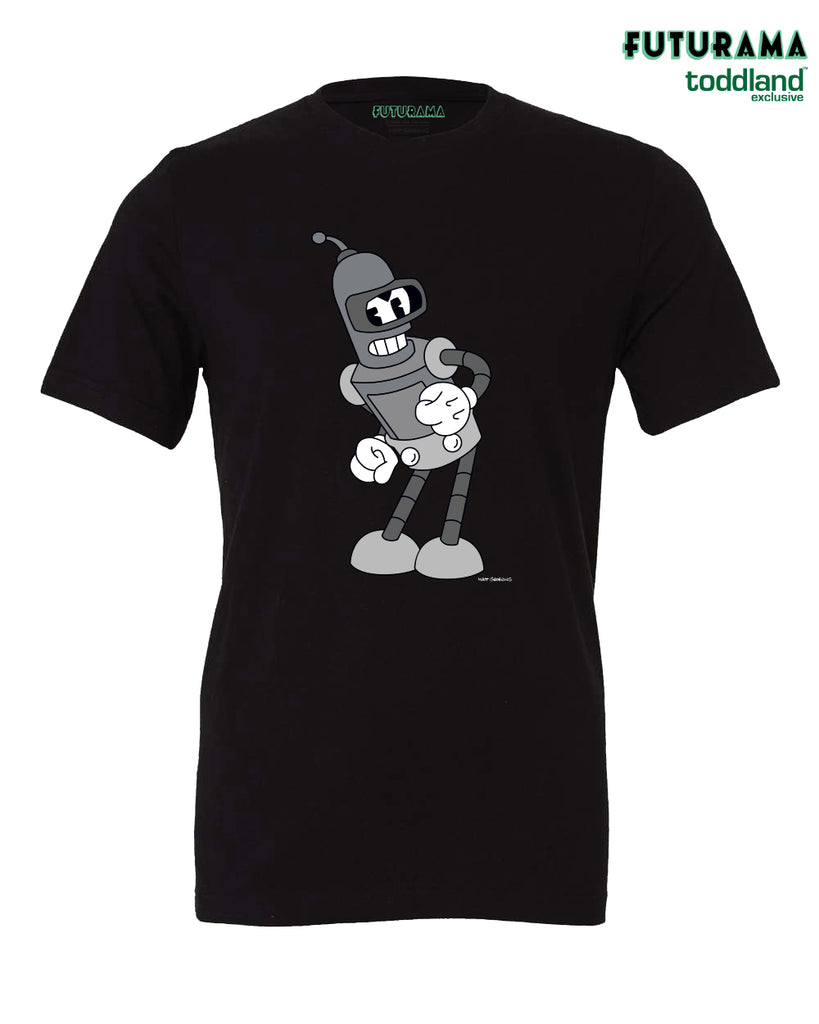 FUTURAMA - "That's All Jerks!" Bender tee - black (*ships mid august or sooner)
