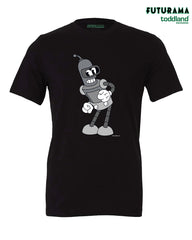 FUTURAMA - "That's All Jerks!" Bender tee - black (*ships mid august or sooner)