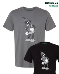 FUTURAMA - "That's All Jerks!" Bender tee - Triblend Solid Asphalt Gray (*ships mid august or sooner)