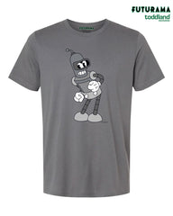 FUTURAMA - "That's All Jerks!" Bender tee - Triblend Solid Asphalt Gray (*ships mid august or sooner)