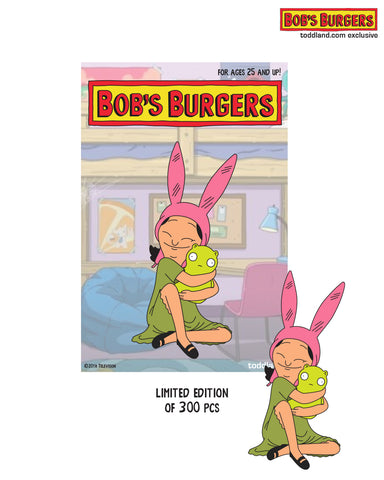 Bob's Burgers - Louise hugging Kuchi Kopi enamel pin (le300)