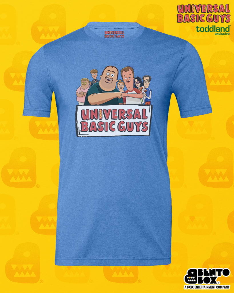 Universal Basic Guys show logo tee - heather columbia blue