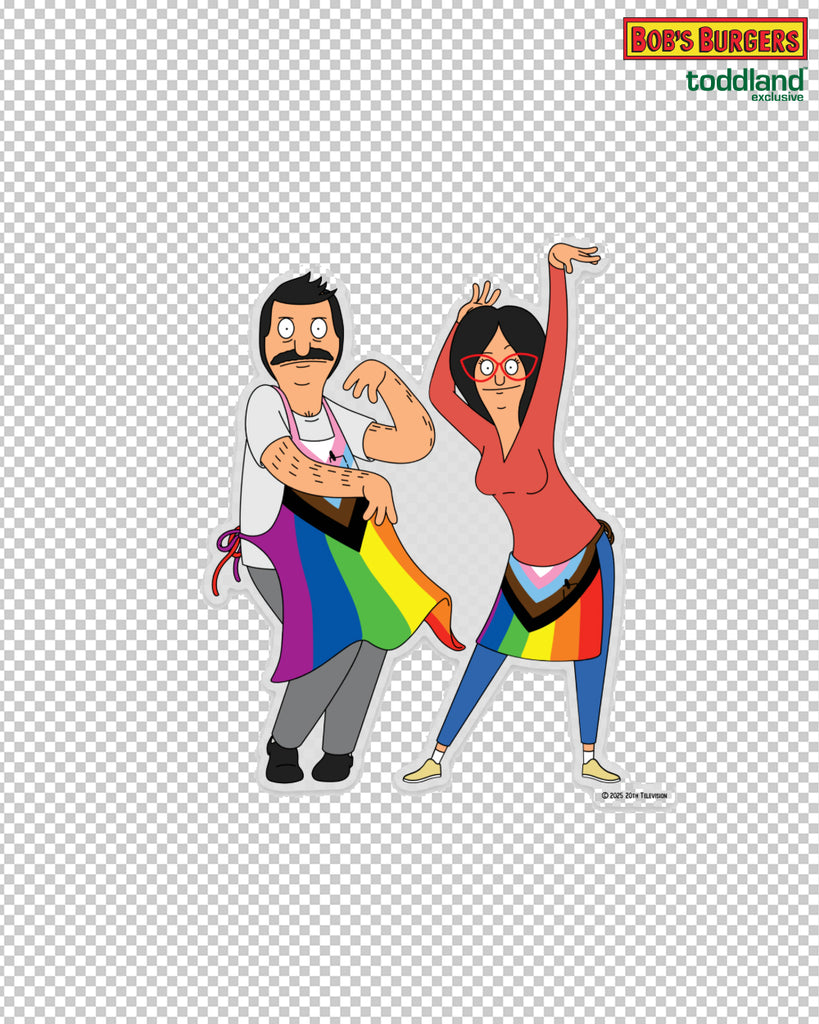 2025 Bob's Burgers Pride - Bob & Linda clear die cut sticker