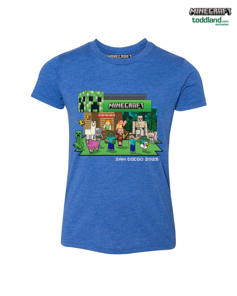Minecraft - 2025 YOUTH Con Booth tee - royal blue triblend (*ships mid august or sooner)