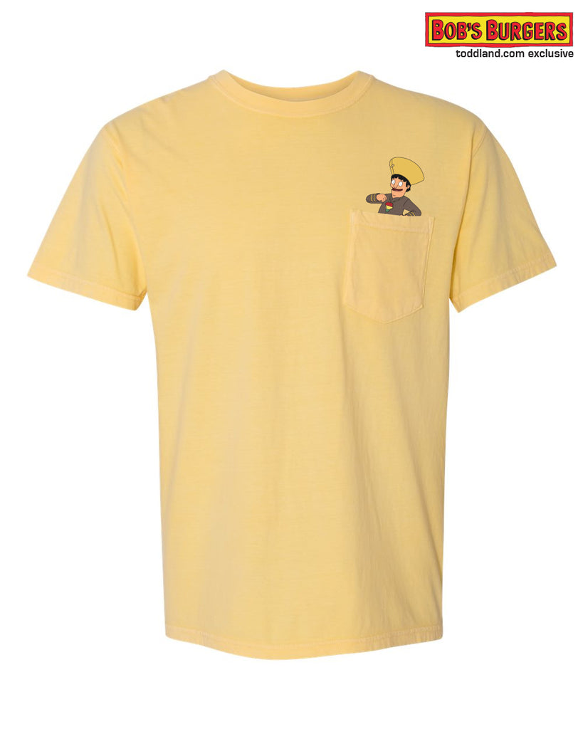 Bobs Burgers - Gene Pocket Tee - butter yellow