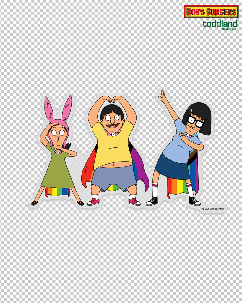 2025 Bob's Burgers Pride - Kids clear die cut sticker