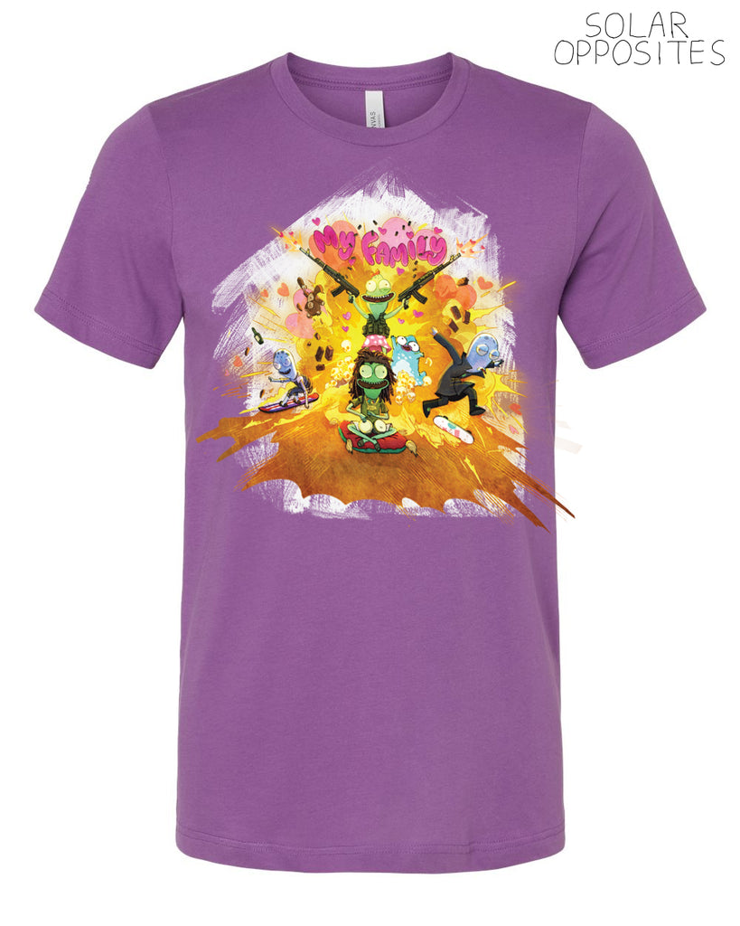 Solar Opposites - My Family Tee - purple (*ships mid august or before)