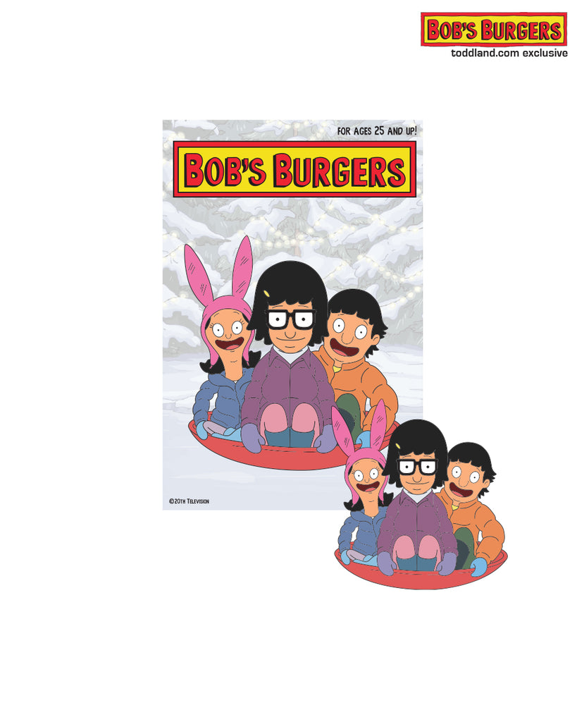 Bob's Burgers - Holiday 2023 Kids sledding enamel pin le150 (starts shipping 12/1)