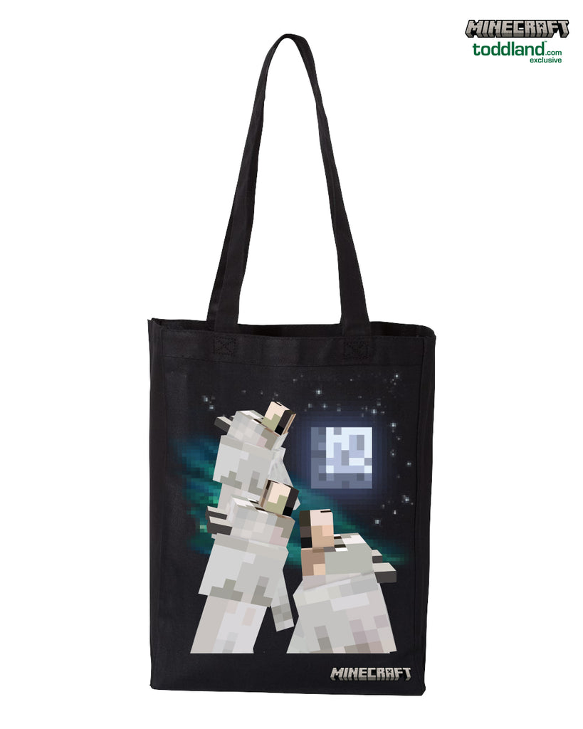 Minecraft - 2025 3 Minecraft Wolf Moon heavy canvas grocery tote - Black (*ships after con mid august or sooner)