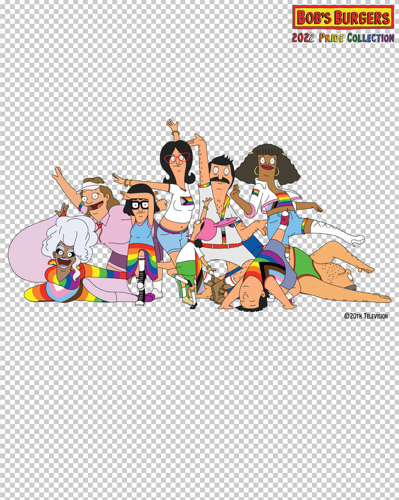 Bob's Burgers Pride - Group clear die cut sticker