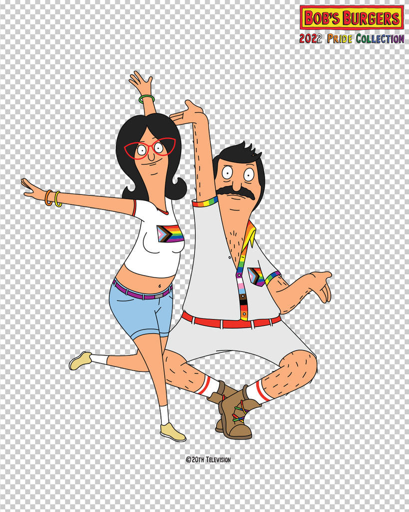 Bob's Burgers Pride - Linda and Bob clear die cut sticker