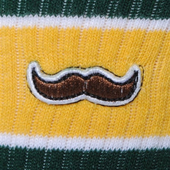 athletic socks - Green/yellow with stache