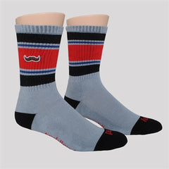 athletic socks - black/red with stache