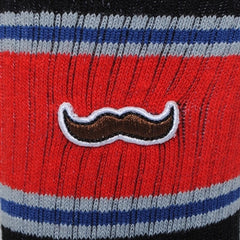 athletic socks - black/red with stache