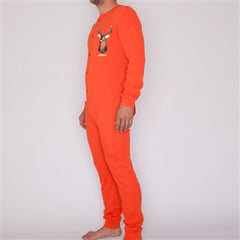 hunter orange with deer union suit