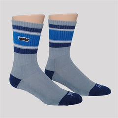 athletic socks - blue/gray with stache