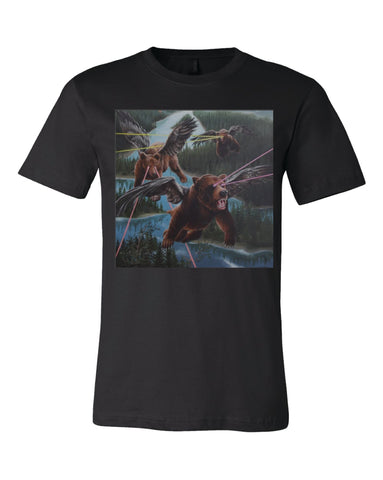 Synnibarr lazer bears tee - black - (mens/unisex)