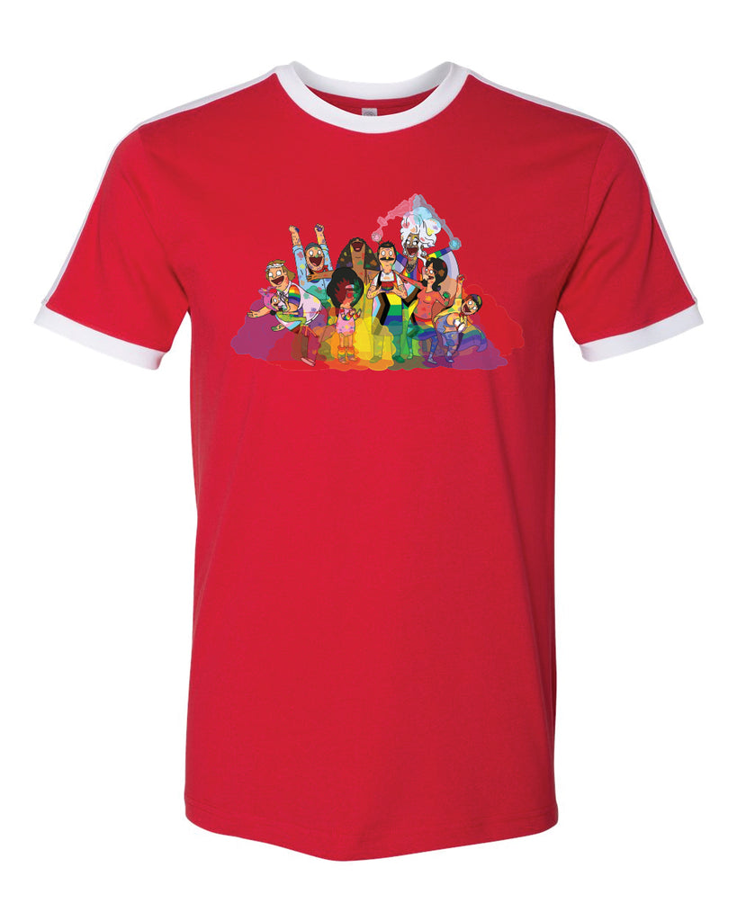 Pride 2020 - RED RINGER - Bob's Burgers Pride Group ringer tee