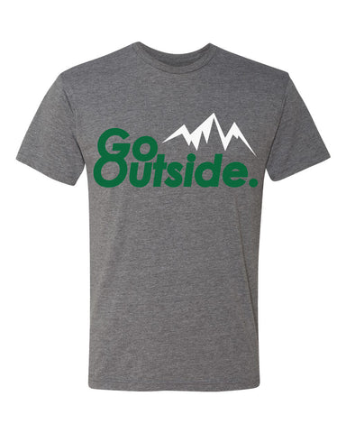 go outside tee - heather gray - "Go Outside" printed in dark green (mens/unisex)