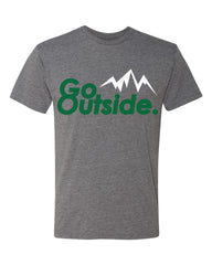 go outside tee - heather gray - "Go Outside" printed in dark green (mens/unisex)