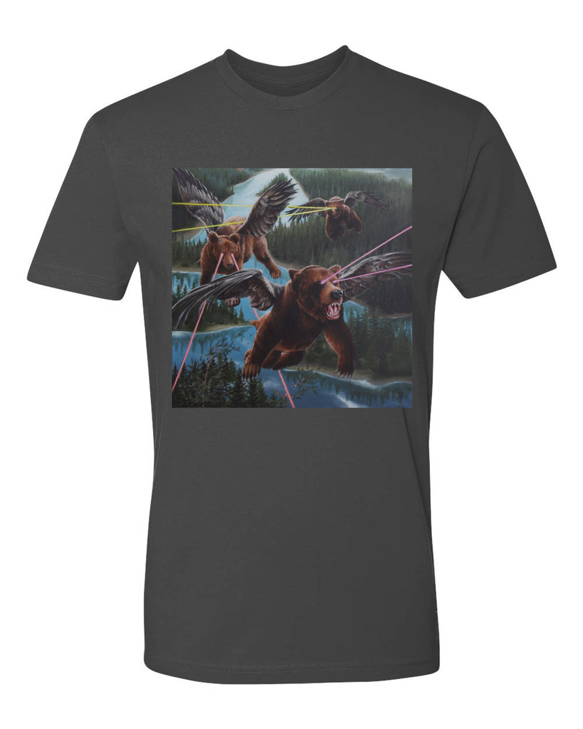Synnibarr lazer bears tee - dark solid gray - (mens/unisex)