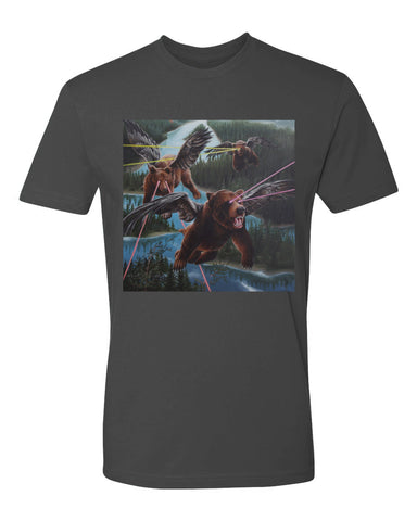 Synnibarr lazer bears tee - dark solid gray - (mens/unisex)