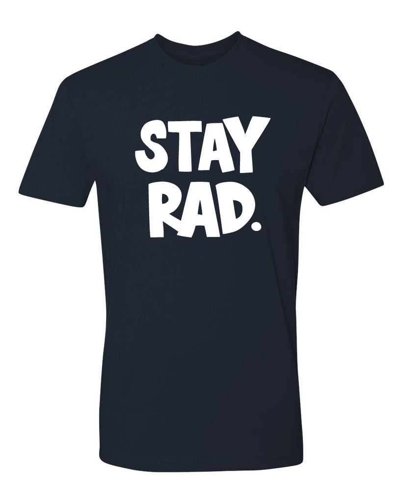 MENS/UNISEX classic stay rad logo shirt - navy