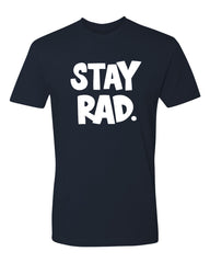 classic stay rad logo shirt - mens navy