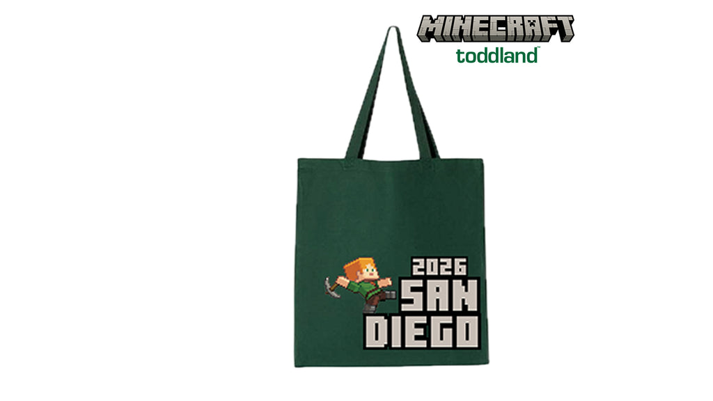Minecraft - 2026 San Diego Blocks heavy canvas grocery tote - (ships 8/1-8/30)