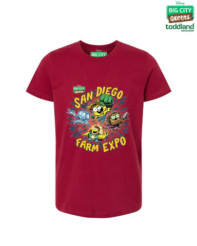 Big City Greens - YOUTH Farm Expo tee - Cardinal Red (*ships mid august or sooner)