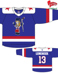 American Dad! - 2026 Actual Authentic Hockey Jerseys (blue) - pre-order closes 7/29/26. ships 11/1/26