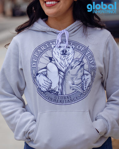 Department of Love Pullover Hoodie - Silver Gray (unisex sizing)