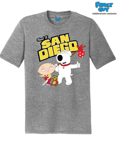 Family Guy - Road To San Diego 2023 Tee - heather gray triblend