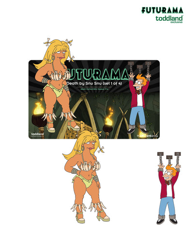 FUTURAMA - Thog and Fry Death by Snu Snu pin set - FIRST in a series of four. (*ships mid august or sooner)
