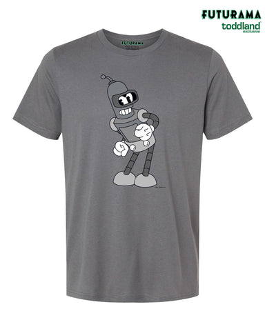 FUTURAMA - "That's All Jerks!" Bender tee - Triblend Solid Asphalt Gray (*ships mid august or sooner)