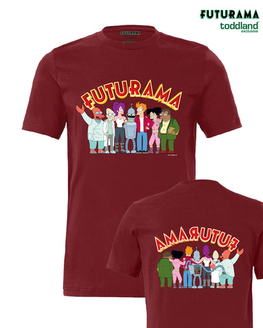 FUTURAMA - Frontsides & Backsides tee - cardinal red (*ships mid august or sooner)