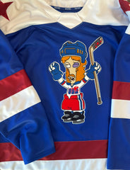 American Dad! - 2026 Actual Authentic Hockey Jerseys (blue) - pre-order closes 7/29/26. ships 11/1/26