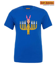 Bobs Burgers - Menorah Louise Tee - Solid True Royal