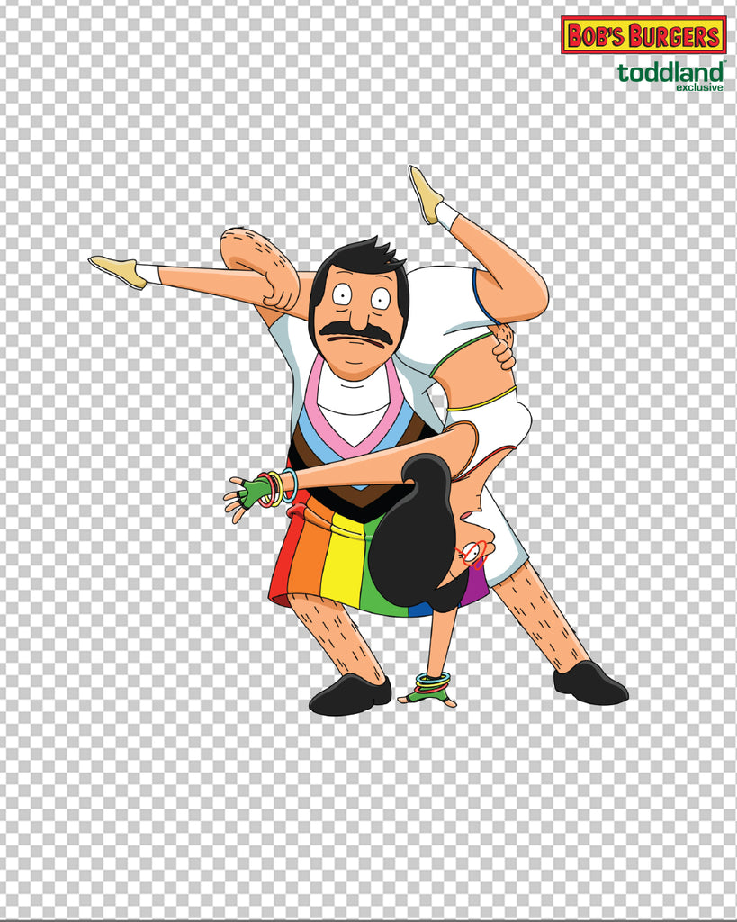 2026 Bob's Burgers Pride - Bob and Linda clear die cut sticker