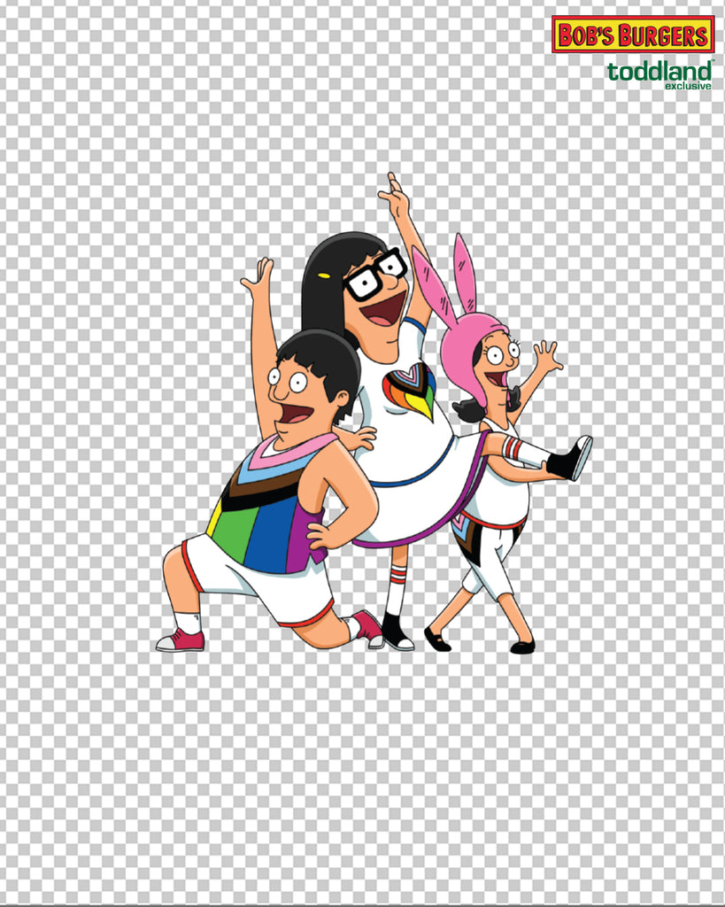 2026 Bob's Burgers Pride - Gene Tina and Louise clear die cut sticker