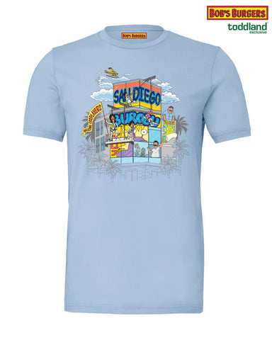 Bob's Burgers - 2024 San Diego Skyscraper Tee - Teddy Blue