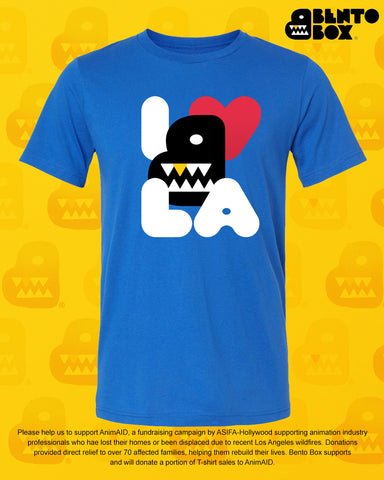 Bento Box - AnimAID/ASIFA-Hollywood I heart LA shirt - True Royal Blue (*ships end of August)