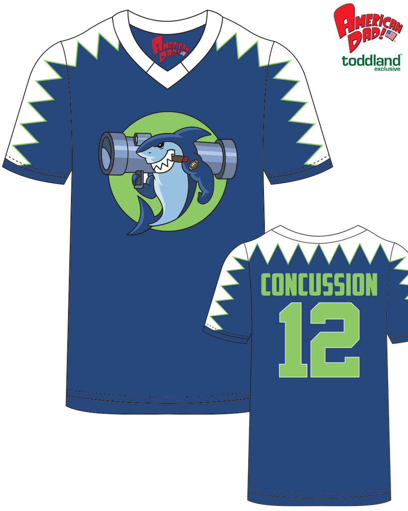 American Dad! - 2026 Bazooka Sharks Johnny Concussion Jersey - pre-order closes 7/29/26. ships 9/1/26