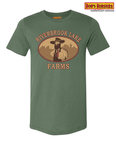 Bobs Burgers - Thanksgiving 2023 Riverbrook Lake Farms tee- pine green
